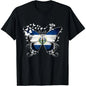 Women's 100%25 Cotton Vintage Distressed Shortsleeve Round Neck El Salvador Flag T-Shirt with Butterfly Graphic - Everyday Casual Streetwear Top, Women's Clothes