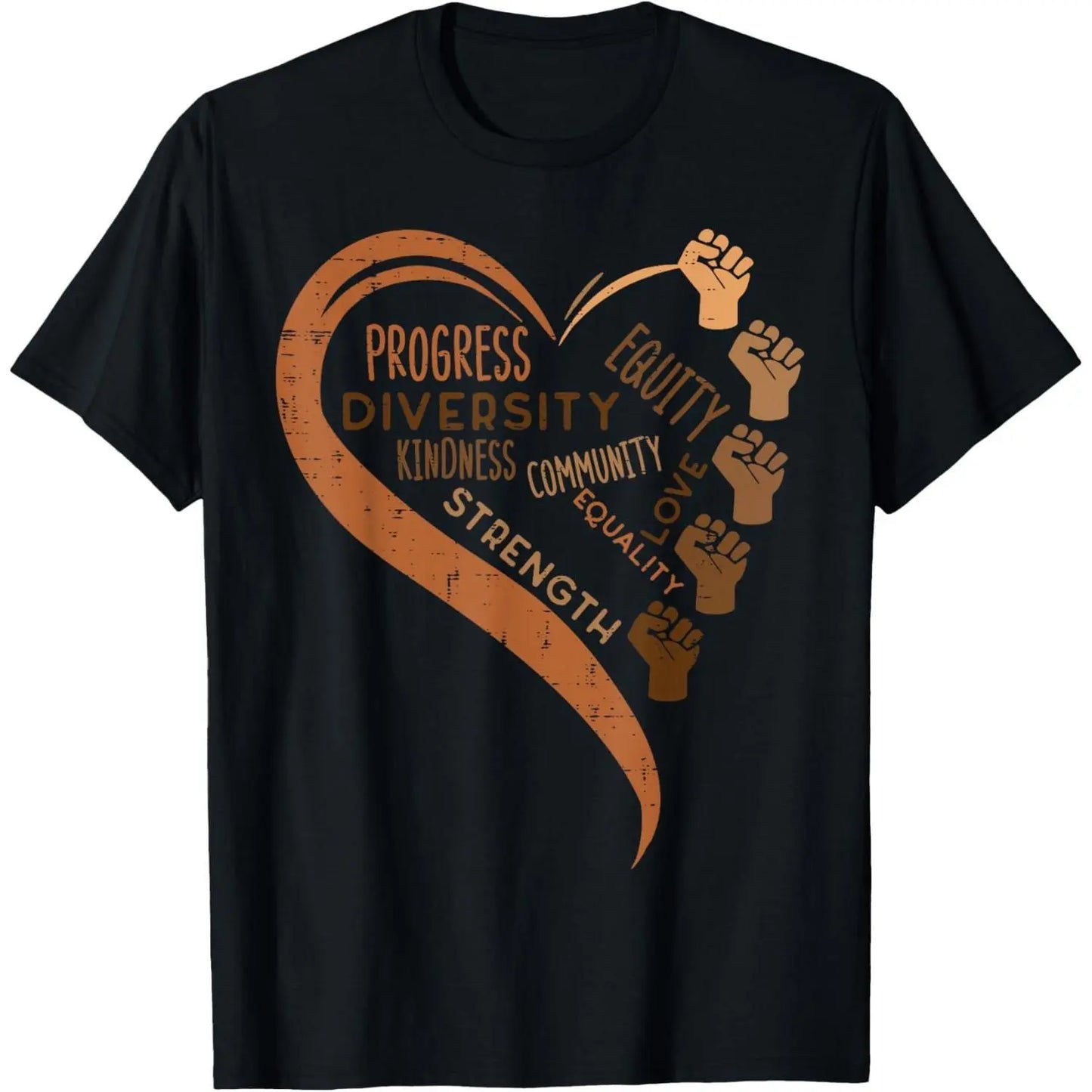 Black History Fists Diversity Equity Melanin African Women T-Shirt Small