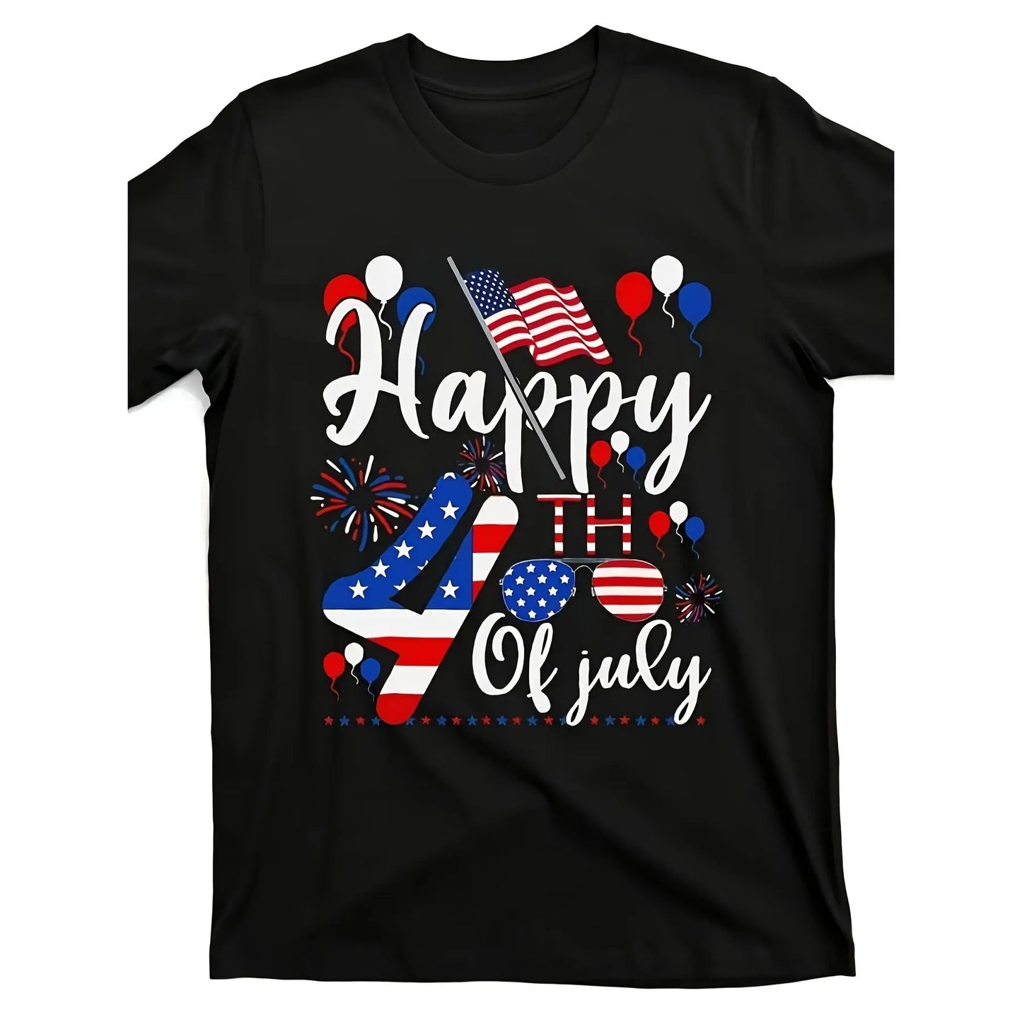 Men'S American Flag T-Shirt for The 4Th of July - Retro Streetwear Design Featuring The U.S.Flag, Soft Polyester Crew Neck Short Sleeve Tee Ideal for Independence Day, Bbqs, Parades, And Daily Casual Wear, Plus Size
