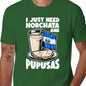 Men's Graphic T-Shirt, Casual El Salvador Inspired Horchata & Pupusas Print, Short Sleeve Crew Neck Top