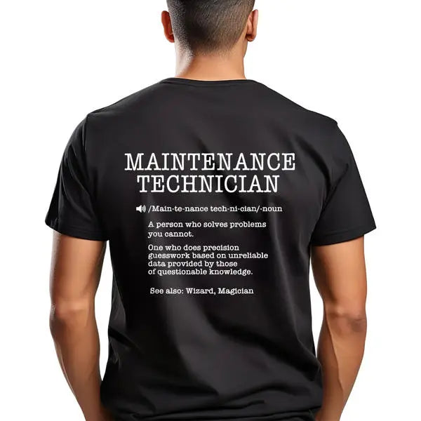 100%25 Cotton Maintenance Technician Repair Worker Handyman T-Shirt - Soft Breathable Casual Round Neck Tee with Handyman & Tools Graphic Print, Unisex for Men & Women, Machine Washable Workwear Gift Crewneck Menswear Tshirt
