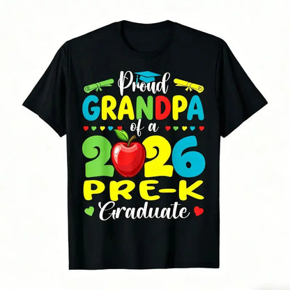 Proud Mommy of 2026 Pre-K Graduate T-Shirt - Casual Round Neck Shirt Suitable for Pre-K Graduation Gift 2026 Themed Apparel Machine Washable for Year-Round Wear for Moms 2026 Summer Short-sleeved Printed T-shirt 180g