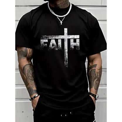 Men's Letter Print Round Neck Tee, Regular Fit Casual Short Sleeve Crew Neck T-shirt for Summer, Fashion Men's Top for Daily Wear, Graphic Tees,  Men's Clothing
