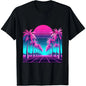 Retro 80s Vaporwave Aesthetic Palm Trees Sunset 90s Art T-Shirt