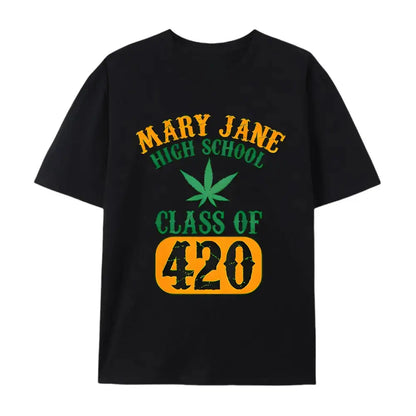 Men's Class of 420 Weed Graphic T-Shirt,  Fabric, Crew Neck, Short Sleeve, Regular Fit, Weekend Casual Wear, All-Season Casual Wear