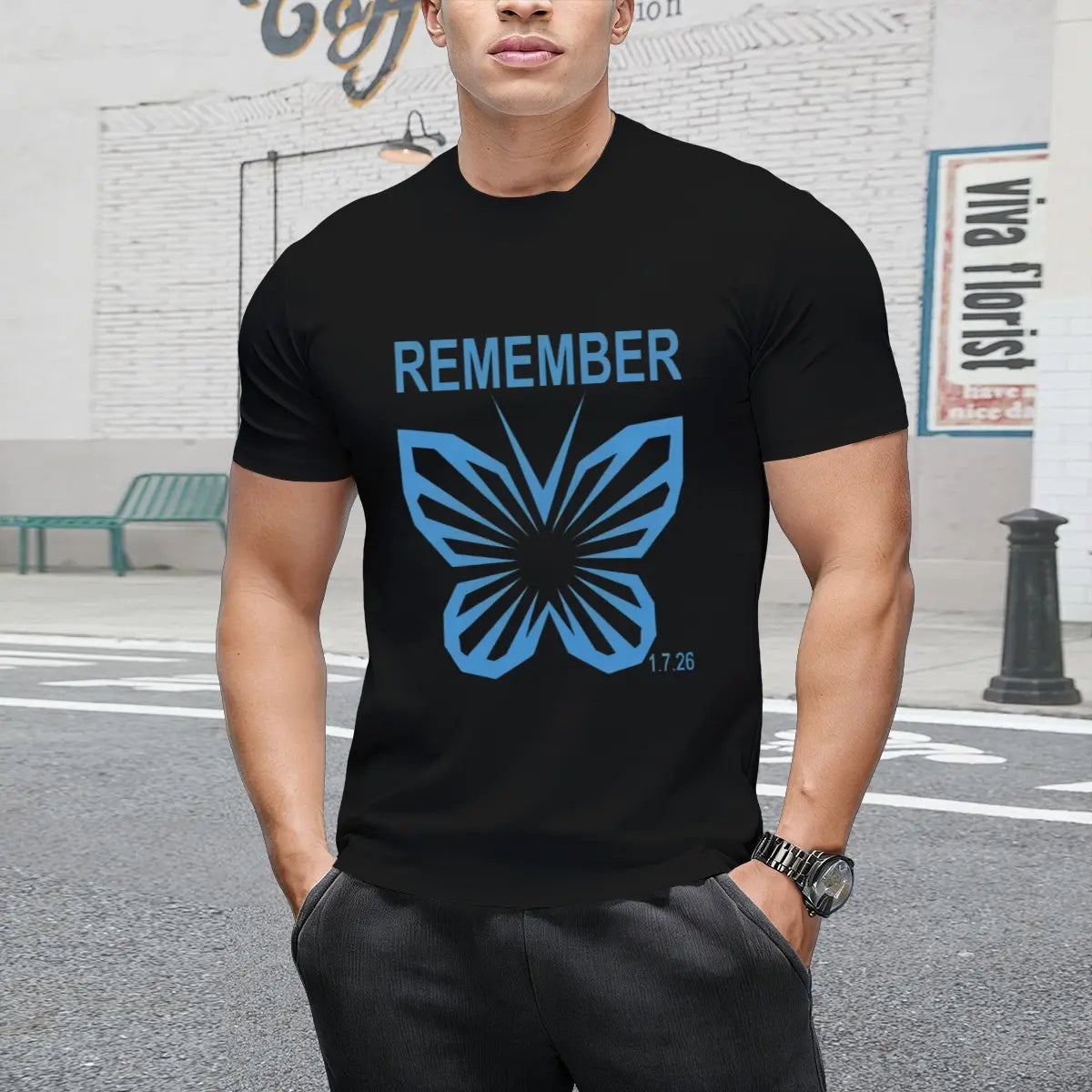 Remember 1 7 26 Blue Butterfly Shirt, Rip Renee Tee, Justice For Renee T-shirt, Renee Nicole Good For T Shirt