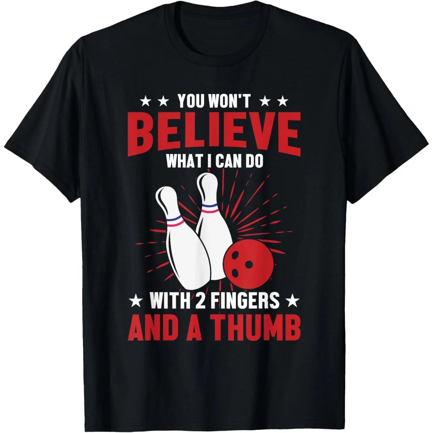Funny Bowling T-Shirt for Men, 100%25 Cotton Classic Fit Casual Top with Graphic Sport Quote for Bowlers, Casual Menswear