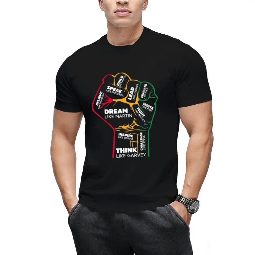 Inspiring Black Leaders Power Fist Hand Black History Month T-Shirt Golf Gift T-Shirt For Men And Women