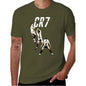 Men's & 's Ronaldo-Inspired CR7 Logo Design T-Shirt - White 'R' & '7' Lettering, Breathable Polyester Knit, Casual Round Neck Short Sleeve Tee for Fans, Casual Attire & Apparel