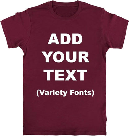 Custom T Shirts Ultra Soft Add Your Text for Men & Women Unisex Cotton T Shirt