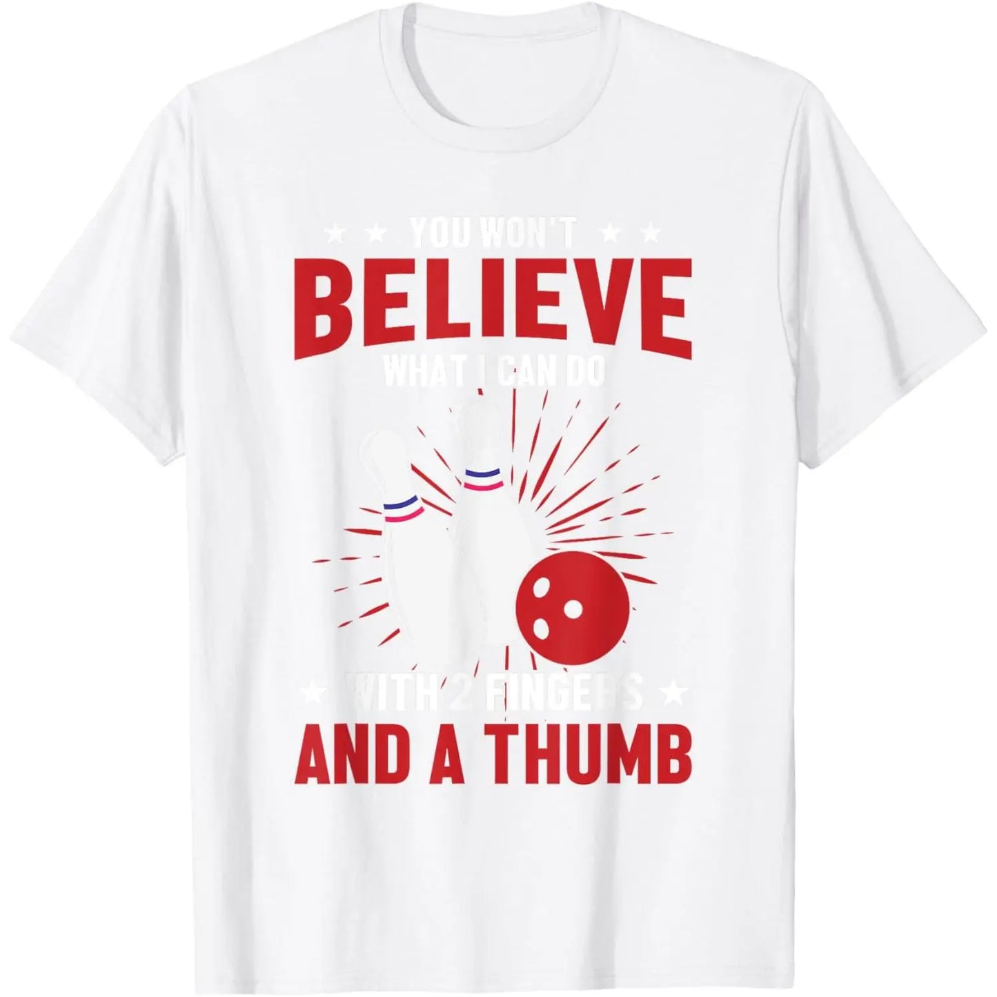 Funny Bowling T-Shirt for Men, 100%25 Cotton Classic Fit Casual Top with Graphic Sport Quote for Bowlers, Casual Menswear