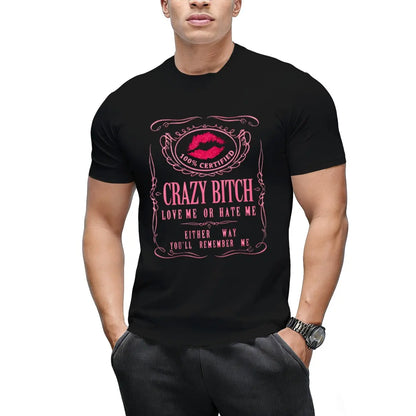 Women's Casual Cotton Short-Sleeve Graphic Tee, Humorous Bold Statement Design