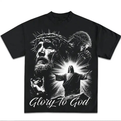 Adult & Youth Glory to God Jesus Graphic T-Shirt, graphic tees for boys, Graphic Tees, Jesus Love You Shirt, kids clothing, Youth Clothing, boys clothing, youth boys clothes Streetwear Top