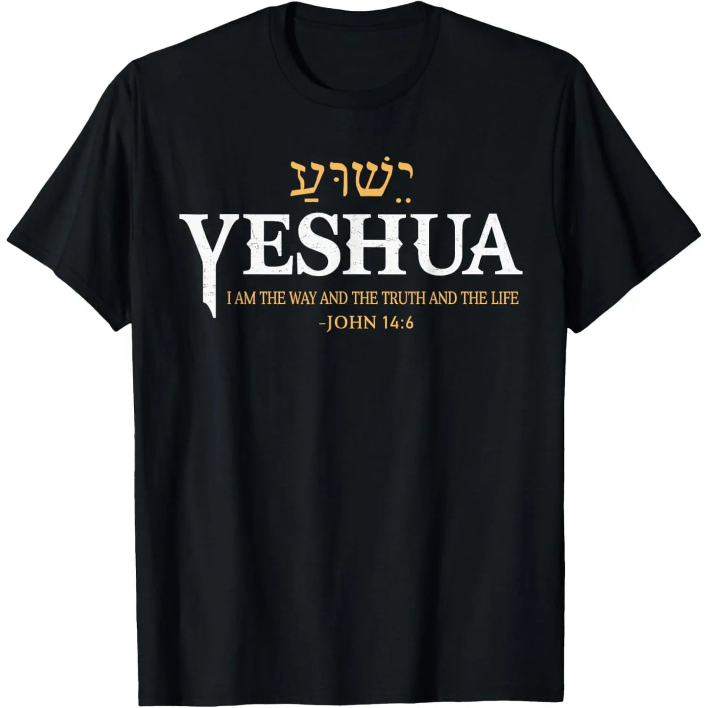 Men's Christian Short Sleeve T-Shirt | Yeshua The Way Truth Life Graphic Print | Soft Breathable 100%25 Cotton Tee for Outdoor Wear, Tshirt