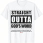 Straight Outta Gods Word John 3 16 Jesus Christian Lord Men's Summer Casual T-Shirt, Comfortable - Breathable, Soft, Slightly Stretching, Street Hip Hop Style T-Shirt 100%25 Cotton All-Season Wear Individuality Unisex Top 220g