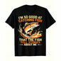Men's Funny Fishing T-Shirt I Fish So Well The Fish All Tell Stories with Jumping Fish Graphic Lightweight Breathable 100%25 Cotton All-Season Casual Outdoor Fishing Apparel Sizes S-XXXL Machine Washable Ideal Gift  double print  Tshirt Round Neck Menswea