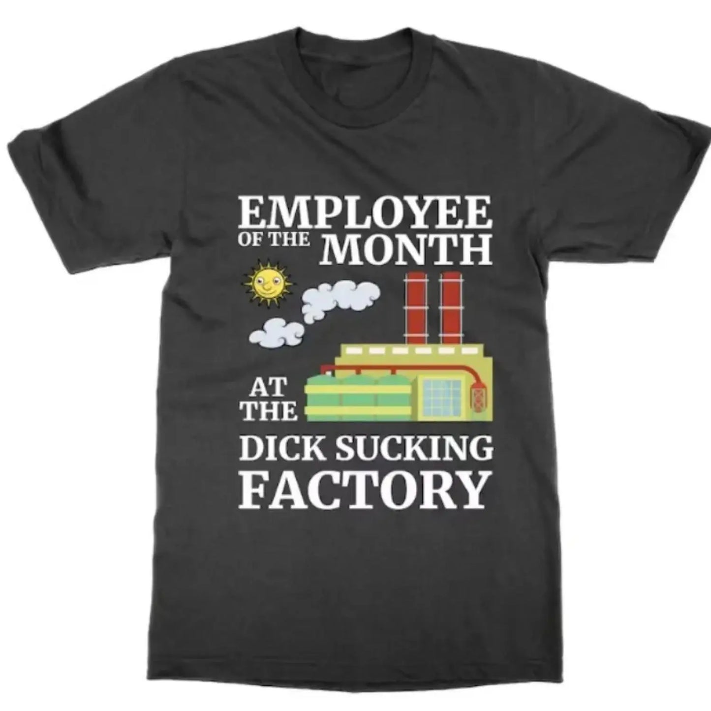 Father' Day Gift-Hilarious Employee of the Month T Shirt from the D*** Sucking Factory Funny Statement Tee Top Stag Do Novelty Casual Crewneck