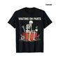 Waiting On Parts Funny Skeleton Auto Mechanic Technician T-Shirt For Men Women Couple |   Trendy Tops Short Sleeve, Street Style, Comfort Tee, Casual Summer Tee, Must-Have Fashionable Tee