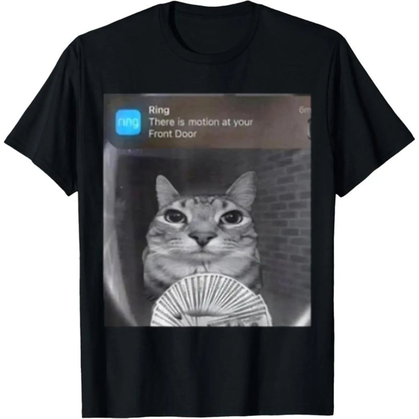 Cotton Ring Cat Motion Graphic T-Shirt for Unique Meme Lovers