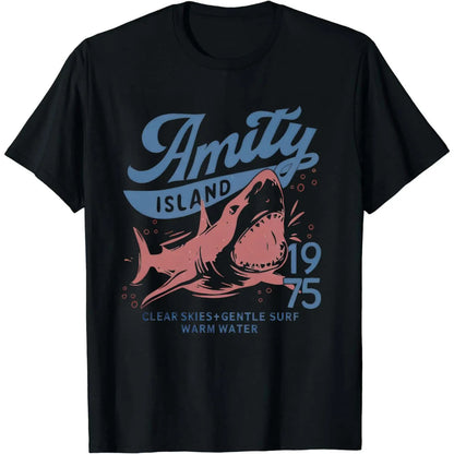 Jaws Amity Island 1975 Unisex Tee, Movie Inspired Gift,  T-Shirt for Film Buffs, Retro Summer Shirt, Vintage Beach Tee