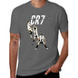 Men's & 's Ronaldo-Inspired CR7 Logo Design T-Shirt - White 'R' & '7' Lettering, Breathable Polyester Knit, Casual Round Neck Short Sleeve Tee for Fans, Casual Attire & Apparel