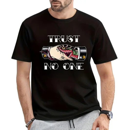 1pc "Trust No One" Retro Snake Hand Pattern Iron-On Transfer Sticker for T-shirts, Sweatshirts, Jeans, Bags, Clothing Accessories, Pillows - Creative Fashion Design Decoration Clothing Decal Craft Supplies
