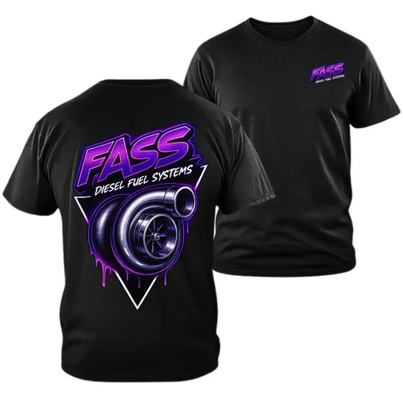 180g[100%25cotton]FASS Diesel Fuel Systems 2 Sides Neon Purple Turbocharger Print Unisex TikTok Shop Deals Graphic Tee 100%25 Cotton Casual Streetwear T-Shirt