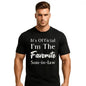 Men's 100%25 Cotton "Favorite Son-in-Law" Letter Graphic T-Shirt - Dark Blue Round Neck Shortsleeve Menswear, Breathable Streetwear Sports Top for Casual Use