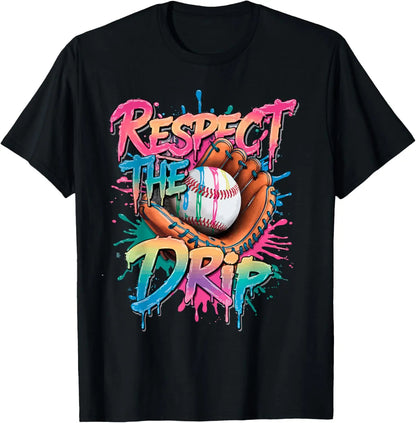 100%25 Cotton Baseball Drip Boys Ice Cream Drip Youth Respect The Drip T-Shirt