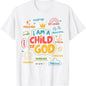 Christian "I am a Child of God" Retro Jesus Faith Design Short-Sleeve Round Neck Casual Streetwear Sports Top T-Shirt