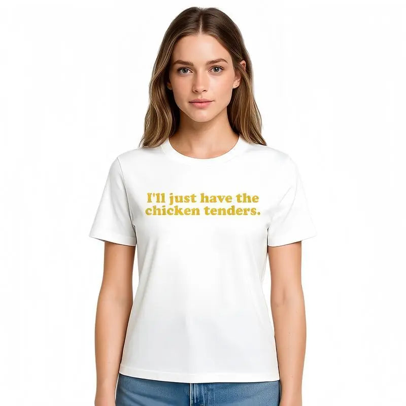 Cotton I'll Just Have The Chicken Tenders T-Shirt Golf Gift T-Shirt For Men and Women