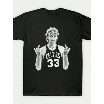 Larry Bird Retro 90s T-Shirt Black Shirt Men's Shirts Vintage Men's Clothing