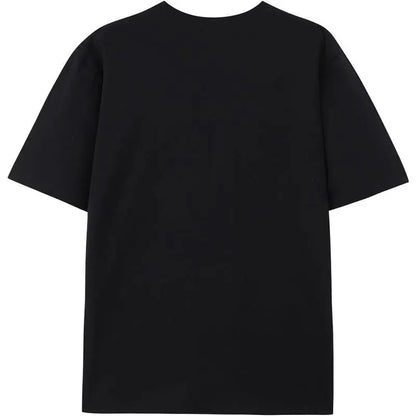 Women's Black T-Shirt with Ice Cream Drip Graphic, 100%25 Cotton Casual Streetwear Short Sleeve Top, Shortsleeve