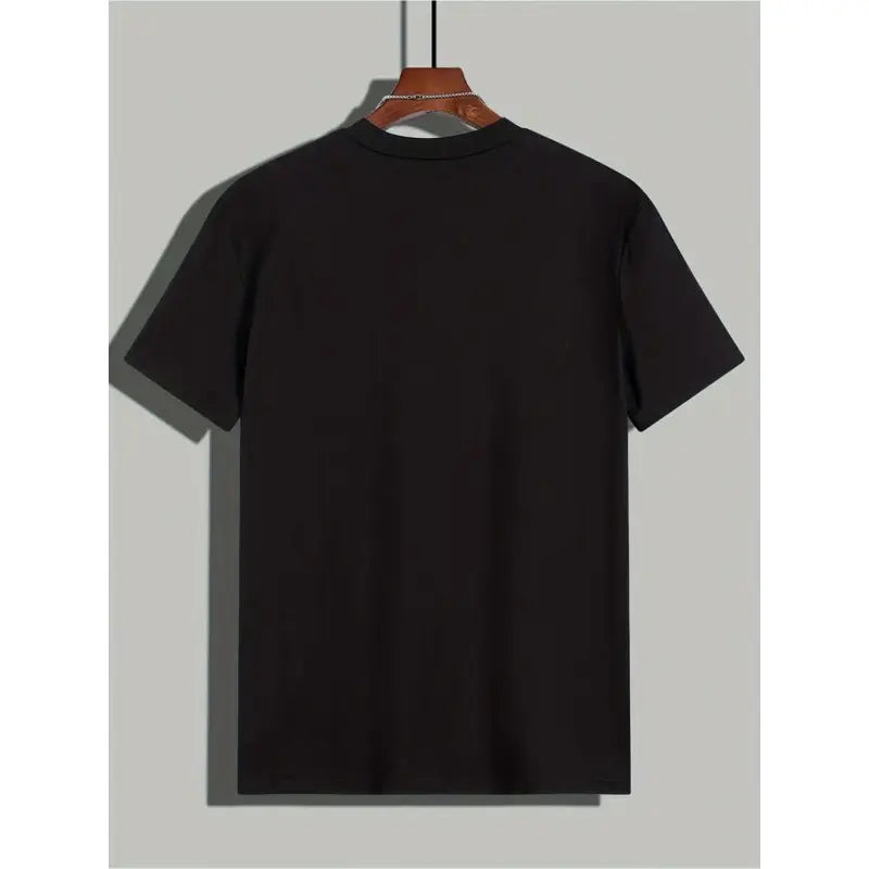 180g[100%25cotton]Men'S Black Short-Sleeved T-Shirt for Summer, with Birthday Beer Candle Pattern Print, for Outdoor Sports