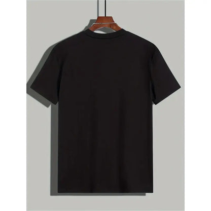 180g[100%25cotton]Men'S Black Short-Sleeved T-Shirt for Summer, with Birthday Beer Candle Pattern Print, for Outdoor Sports