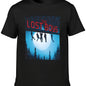 The Lost Boys 80s Movie Nostalgia Graphic T-Shirt - Men's Retro Cotton Tee with "THE LOST BOYS" Print, Black, Casual Round Neck Short Sleeve Shirt for Casual Attire