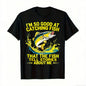 Men's Funny Fishing T-Shirt I Fish So Well The Fish All Tell Stories with Jumping Fish Graphic Lightweight Breathable 100%25 Cotton All-Season Casual Outdoor Fishing Apparel Sizes S-XXXL Machine Washable Ideal Gift  double print  Tshirt Round Neck Menswea