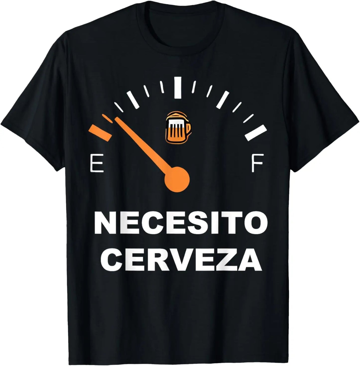 Necesito Cerveza T-Shirt for Men - Comfortable Menswear Top with Beer Gauge Design