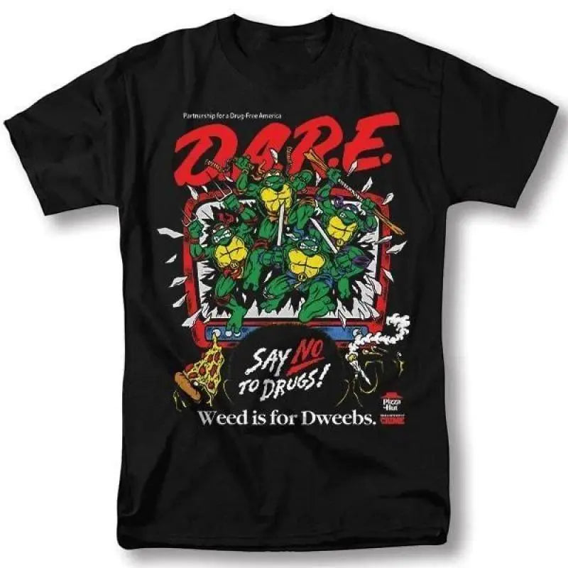 Teenage Mutant Ninja Turtles >   Classic Retro Pattern T-Shirt Winter Clothing DARE Say No To Drugs Teenage Mutant Ninja Turtles Pattern T-Shirt Gift for Fans Gift for Women Gift for Men