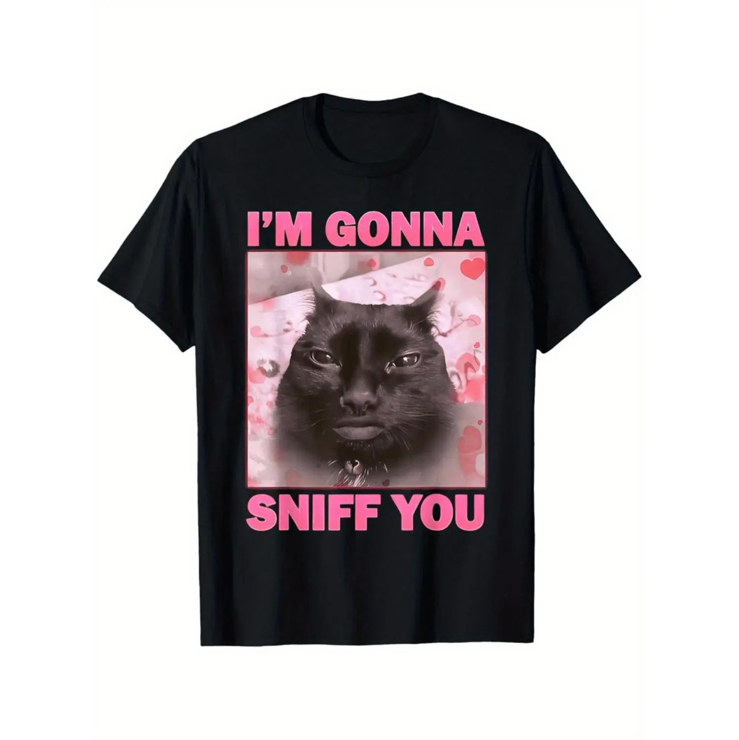 100%25 Cotton I'M Gonna Sniff You Funny Brainrot Cat Graphic T-Shirt,  180Gsm Soft & Breathable Regular Fit Casual Round Neck Tee For Men & Women, Summer Comfortable Unisex Gift  Funny Cat T Shirt, Comfortable Clothing |   Playf T-Shirt For Men and Women