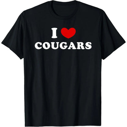 Cougars Love Trend 100Percent Cotton Breathable Comfortable Slimming I Heart Cougars CougarsLoveThemed TrendyTee