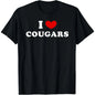 Cougars Love Trend 100Percent Cotton Breathable Comfortable Slimming I Heart Cougars CougarsLoveThemed TrendyTee
