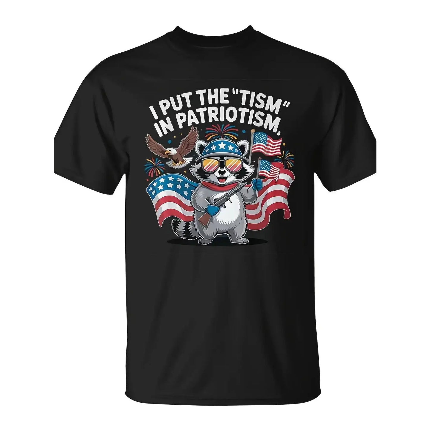 I Put The Tism In Patriotism Athletic Eagle T-ShirtUnisex for Daily Wear  Funny Christmas Novelty Men's T-Shirt Summer Trendy Streetwear Fashion Top Quality Comfortable Casual Printed T-shirt