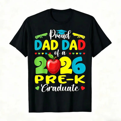 Proud Mommy of 2026 Pre-K Graduate T-Shirt - Casual Round Neck Shirt Suitable for Pre-K Graduation Gift 2026 Themed Apparel Machine Washable for Year-Round Wear for Moms 2026 Summer Short-sleeved Printed T-shirt 180g