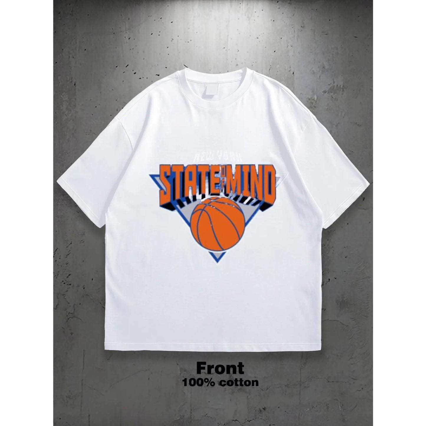 Men'S Printed T-Shirt New York State of Mind Basketball Design for Daily Wear 100%25 Cotton Unisex New Arrival Perfect Gift Idea Trendy Streetwear Fashion Top Quality Comfortable Casual Tee
