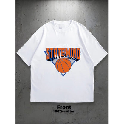 Men'S Printed T-Shirt New York State of Mind Basketball Design for Daily Wear 100%25 Cotton Unisex New Arrival Perfect Gift Idea Trendy Streetwear Fashion Top Quality Comfortable Casual Tee