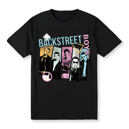 Vintage Backstreet Boys Graphic T-Shirt, Unisex 100%25 Cotton Casual Top, Classic Fit 90s Pop Rock Band Design, Casual T Shirt