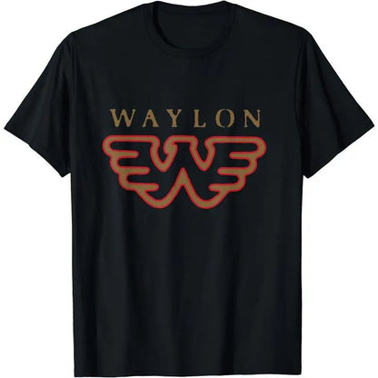 Men's Waylon Jennings Official Merchandise Flying W Logo T-Shirt, Casual Cotton Tee, Vintage Mens Clothing, Gifts for Him