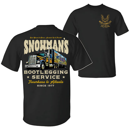 Snowman's Bootlegging Service 2-Side T-Shirt, Smokeyy and The Bandiit , Unisex Trendy Shirt Gift for Movie Fans, Gift for Him, Movie Merch brent rivera merch eugene  Hip Hop Rapper Concert cape let emo clothes unknown good graphic tees