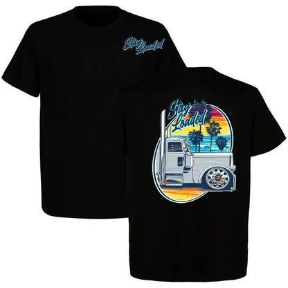 Stay Loaded Cool Breeze T-Shirt, Semi Truck Tee, Peterbilt Shirt , Retro Truck Tee, Big Rig Trucker Tee, Heavy Truck Apparel Menswear Top